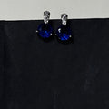 S925 Zircon Blue Stone Drop Earrings