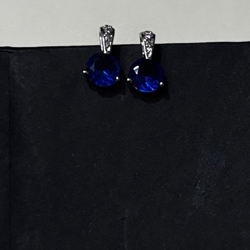 S925 Zircon Blue Stone Drop Earrings