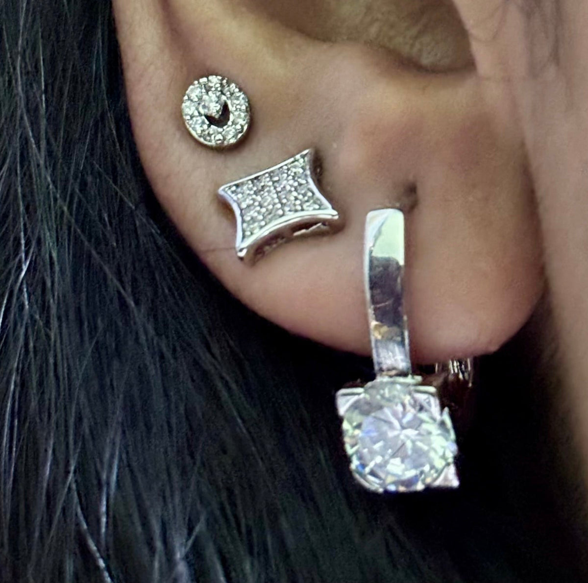 S925 zircon Square Studs