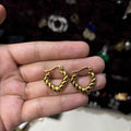 Golden Twisted Heart Hoops