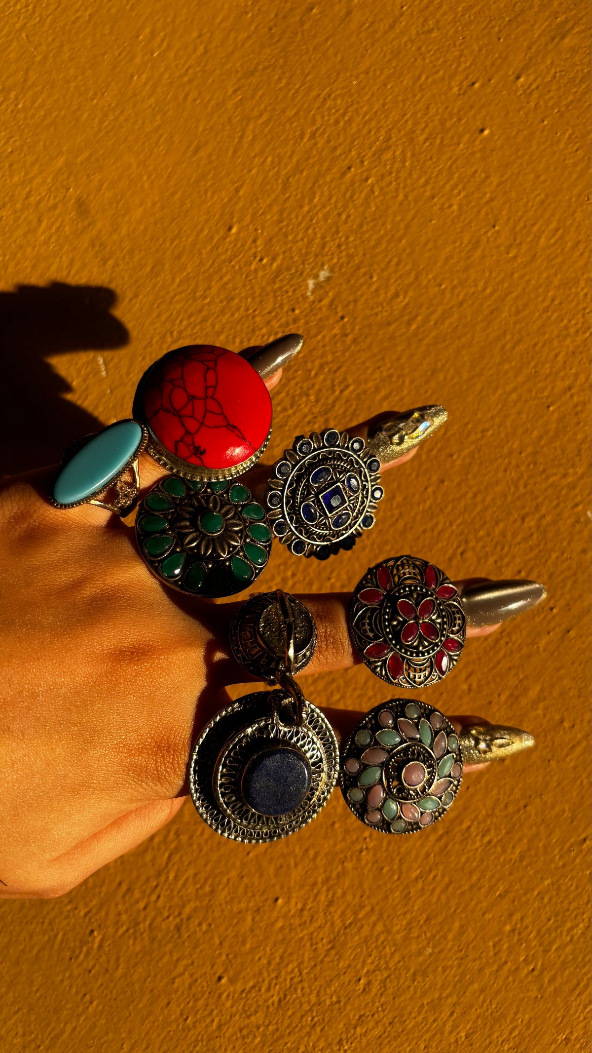 Red Stone Chunky Antique Ring
