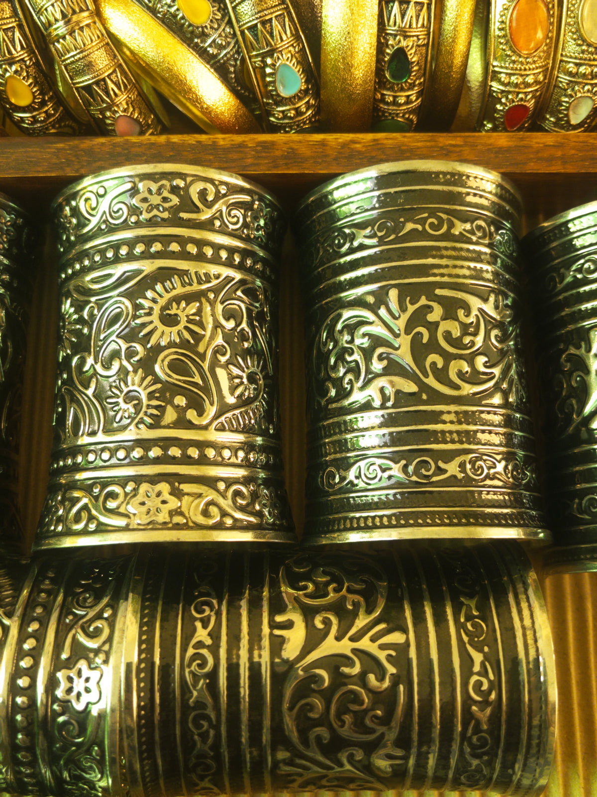 Silver Embossed Arm Cuffs