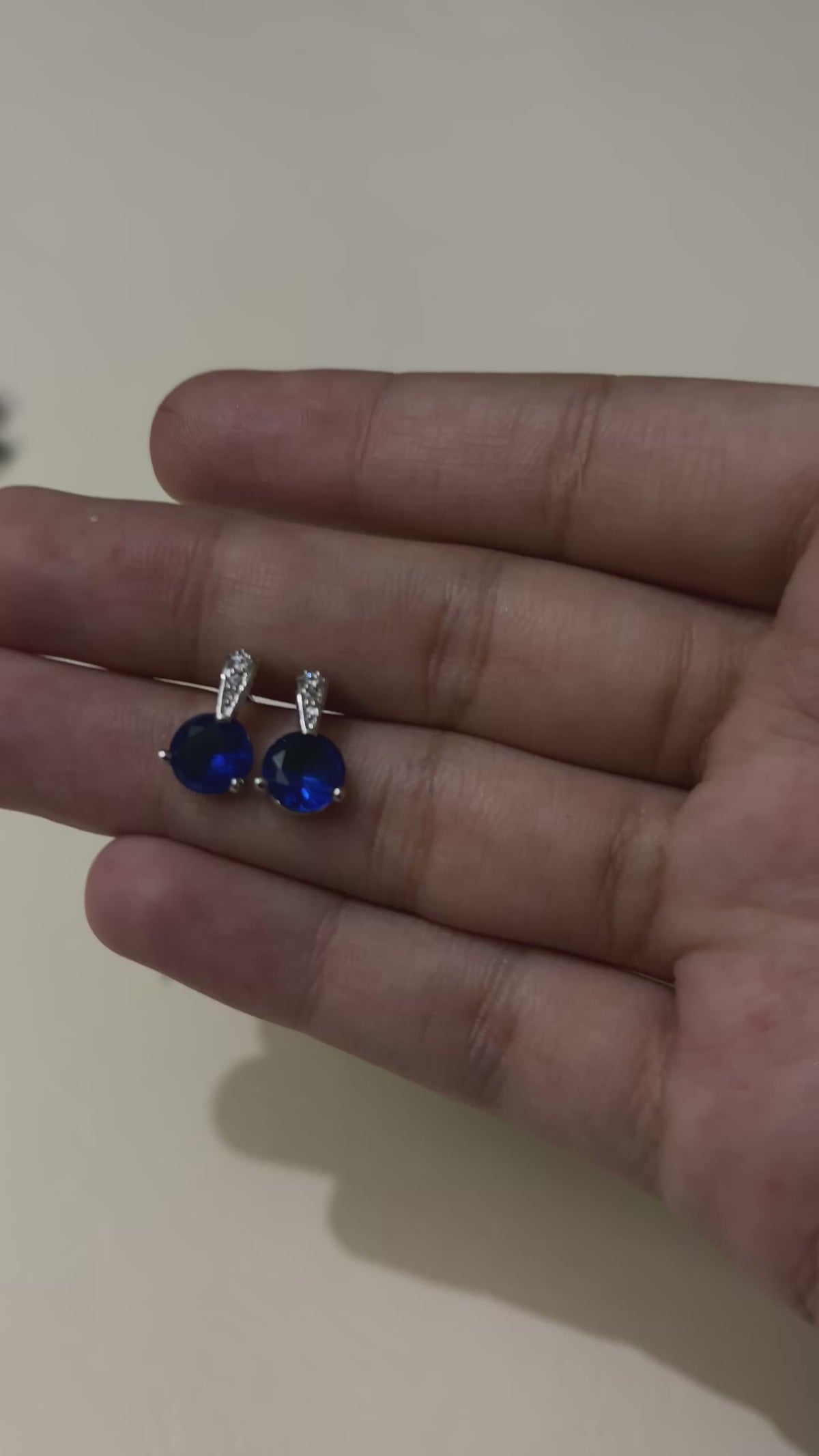 S925 Zircon Blue Stone Drop Earrings